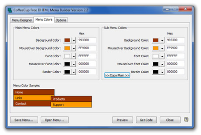 CoffeeCup Free DHTML Menu Builder  2.2