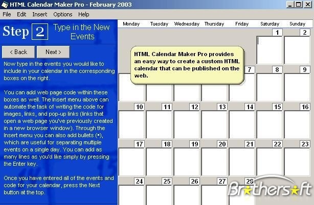 HTML Calendar Maker Pro  3.8.9